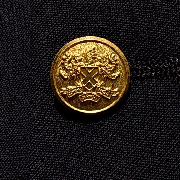 Vintage Evan Picone Blue Blazer Size 44R Wool Gold Button Vented Sailboat Brooch - Picture 5 of 15